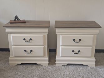 Pair of Farmhouse 2-Drawer Nightstands