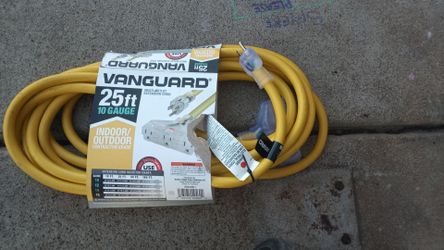 Vanguard 25" 10 Gauge Indoor/Outdoor Multi Outlet Extension Cord