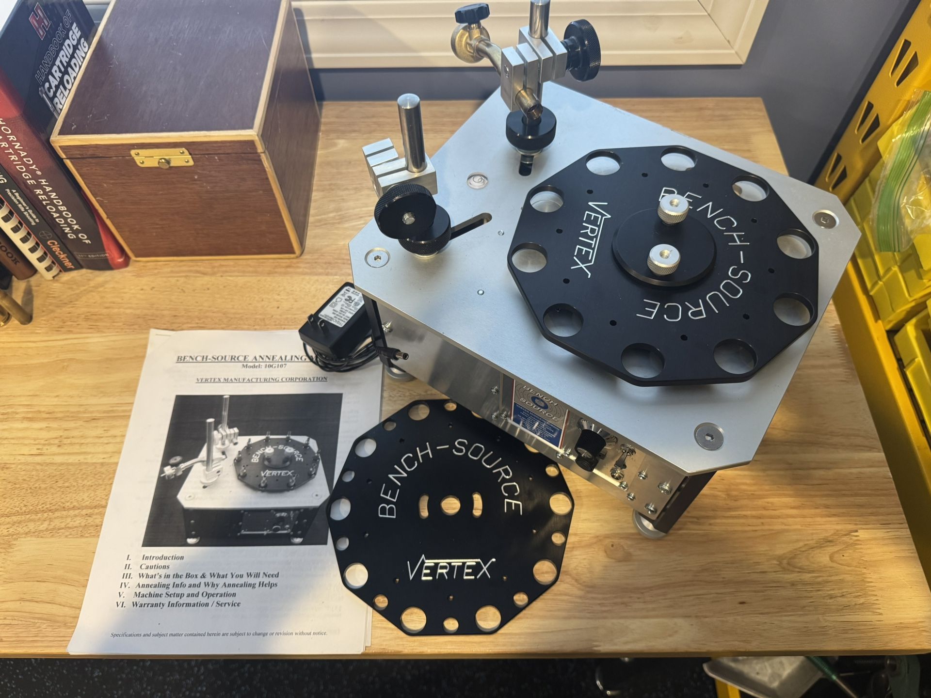 Bench source neck flame Annealer