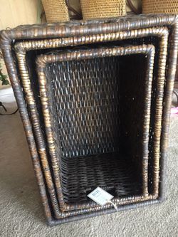Rattan basket set of 3