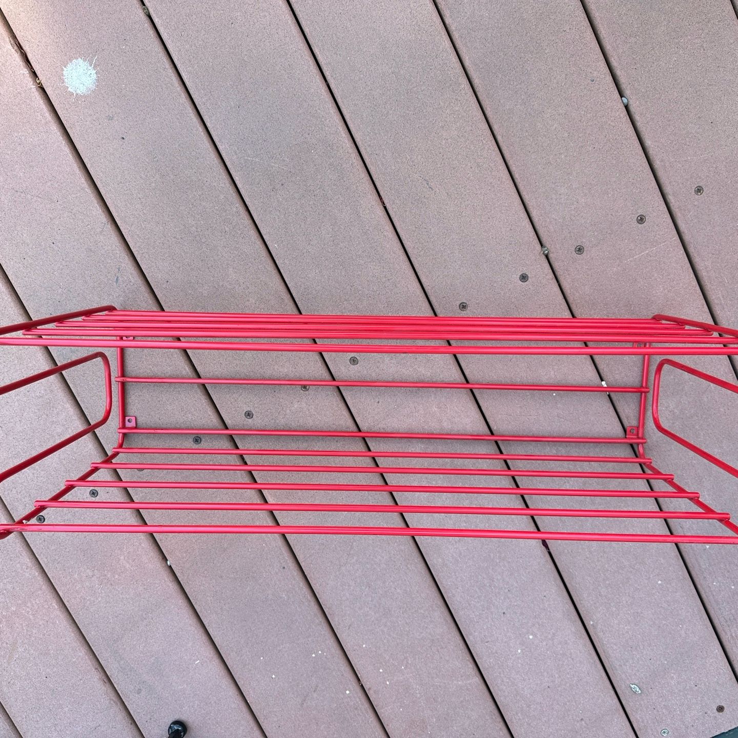 Red Post Modern Vintage IKEA Fran Shoe or Wall Metal Plastic
