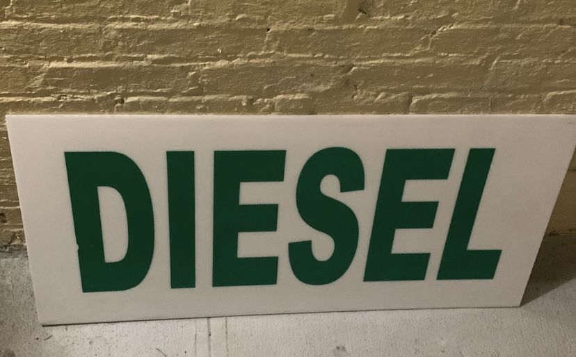 GAS STATION DIESEL FIBER GLASS SIGN USED