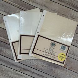 NIB 3 Packs Windsor & Browne Magnetic Self Adhesive Page Refills, 10 Pages X Double Sided = 20 Sheets Per Pack