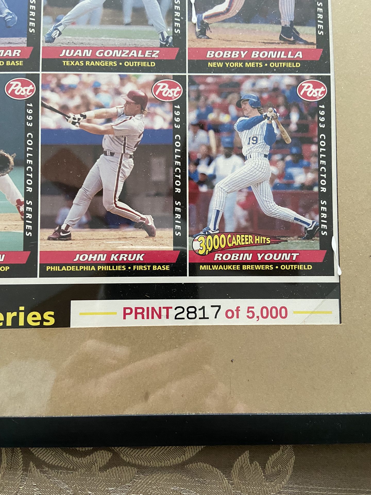 Post Cereal Baseball Card Uncut Sheet