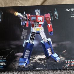 4D Build, Transformers Optimus Prime 3D Model Kit with LED Lights, Transformers