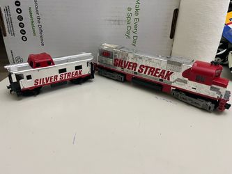 Silver Streak Model Train Locomotive and Caboose
