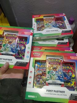 5 first partner illustration boxes pokemon new sealed tcg