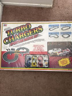 VINTAGE NEW FACTORY SEALED JIADA TURBO CHARGERS SPORTCAR RACING SET NEW IN BOX 1970