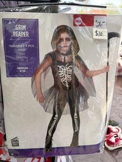 Girls Grim Reaper Halloween Costume Medium 8-10