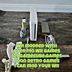 Wii Modded With Over 140 Wii Games 124 GameCube Games 8000 Retro Games Super Fun System All Plug N Play I Can Mod Your Wii