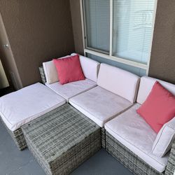 Bamboo Patio furniture 5 Piece Set For Sale - 1 Year Old