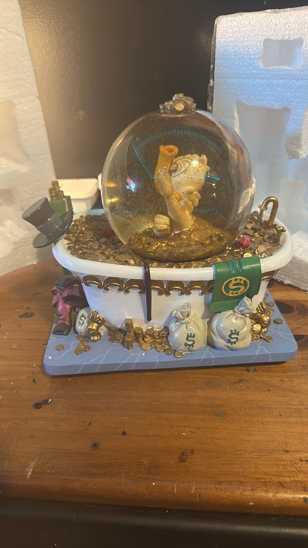 Disney Scrooge Mc Duck In Gold Bath Tub