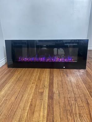 50 inch Electric Fireplace, Recessed Wall Mounted Electric Fireplace inserts, Speed Fireplace with Touch Screen