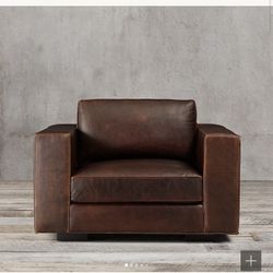 Restoration Hardware Maddox Couch & Maddox Leather Chair