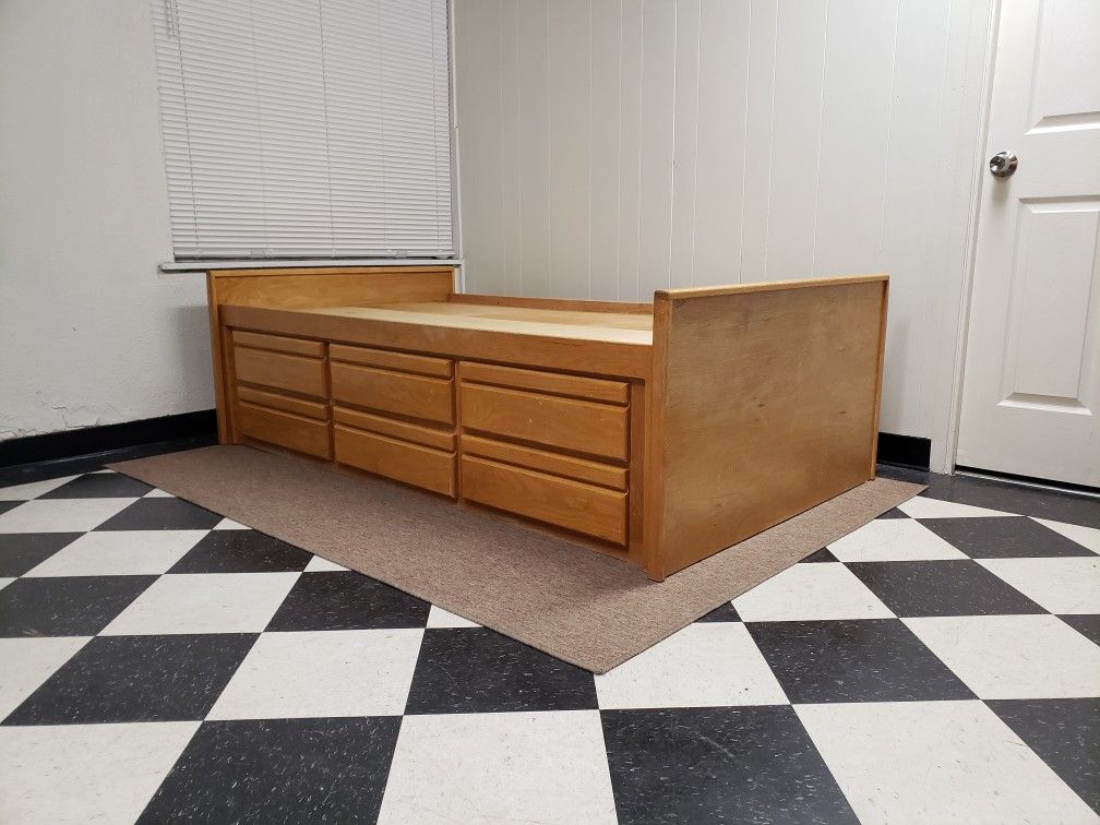 Twin size captain's bed frame - can DELIVER almost anywhere for $20 extra - please see all photos and read everything 🙂