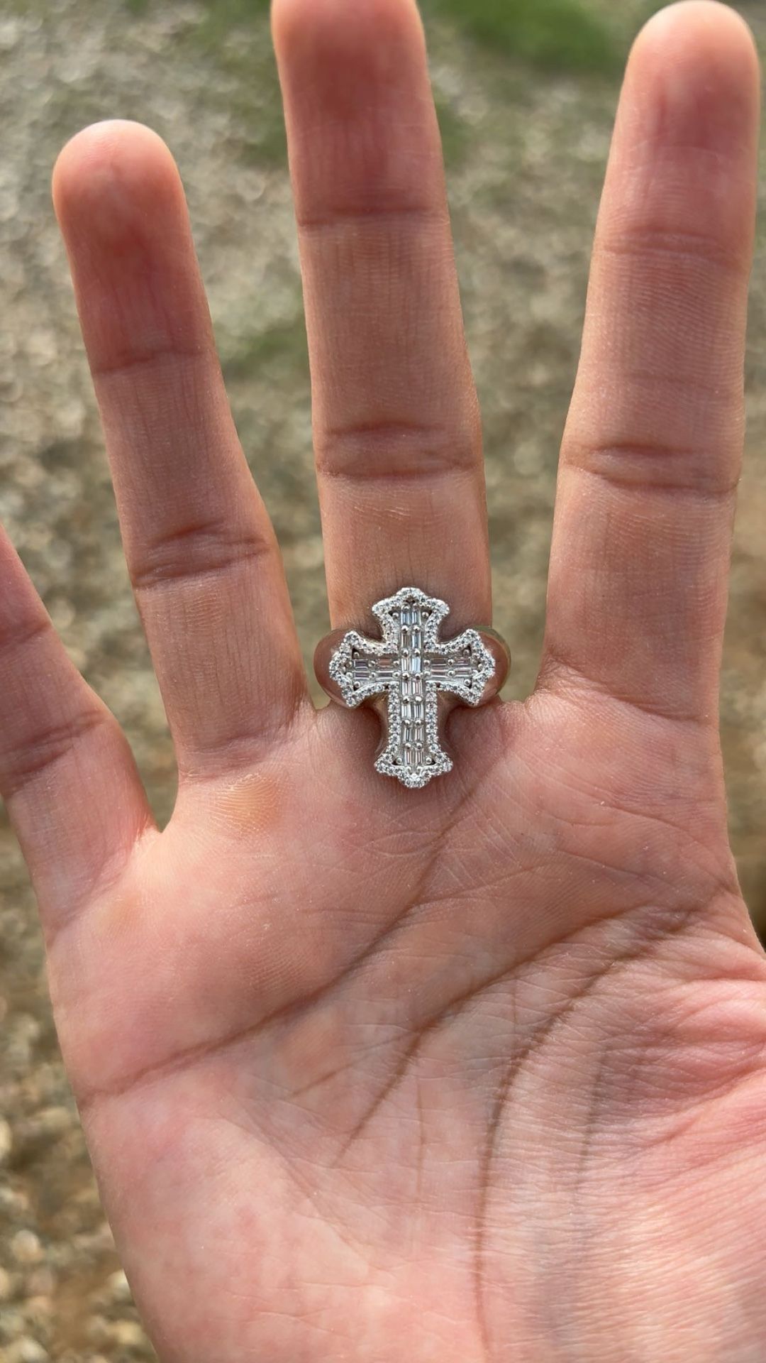 Moissanite Cross Ring