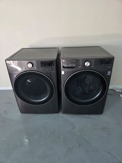 LG ThinQ Front-Load Washer and Gas Dryer Set