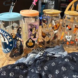 Glass Character Cups  
