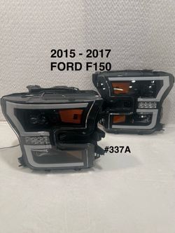 2015 To 2017 Ford F150 DRL Projector Black Housing Headlights