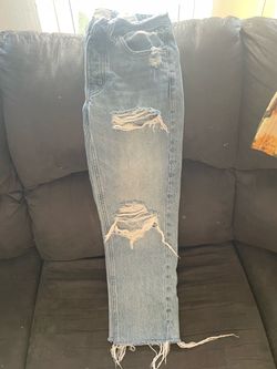 Light Wash Distressed Ripped Jeans