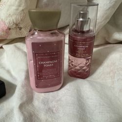 Bath & Body Works Champagne Toast Fine Fragrance Body Mist Spray 3oz Plus Lotion Set