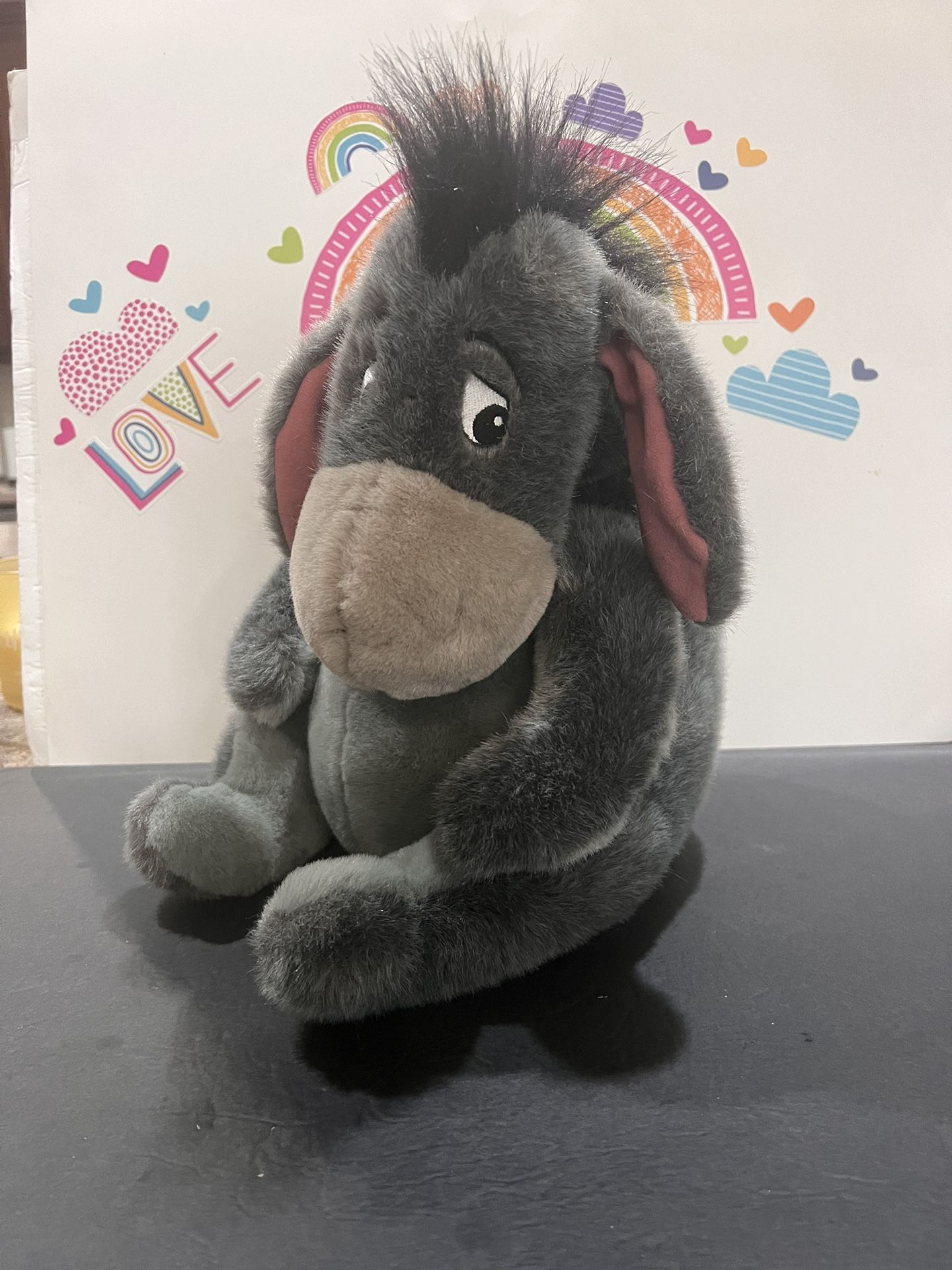 DISNEY SUPER LARGE 15 INCH EEYORE SUPER SOFT PLUSH!!  NEW NO  STORE TAG