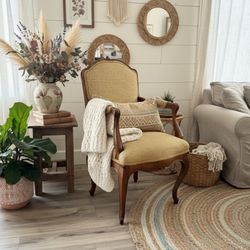 Vintage French Provincial Armchair – Solid Wood Frame | Beautiful Accent Chair