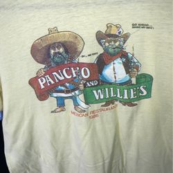 Vintage Poncho, And Willie’s Mexican Restaurant T-Shirt Size Large, More Like A Medium $20