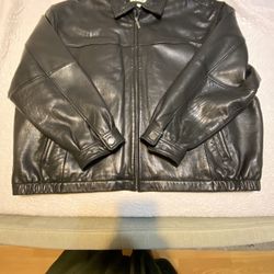 Black Leather, Zip Up Jacket