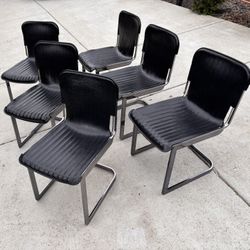 Black Leather Dining Chairs, CB2