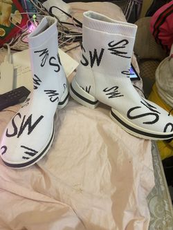 Stuart Weitzman Boot Shoes Size8.5 White And Blue