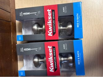 2 sets of Kwikset signature series bed and bath satin nickel