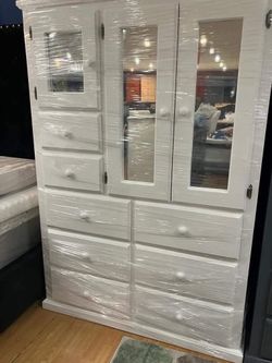 Tall large pinewood closet