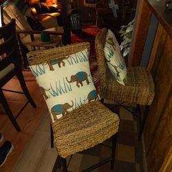 Wicker Set Of Bar Stools