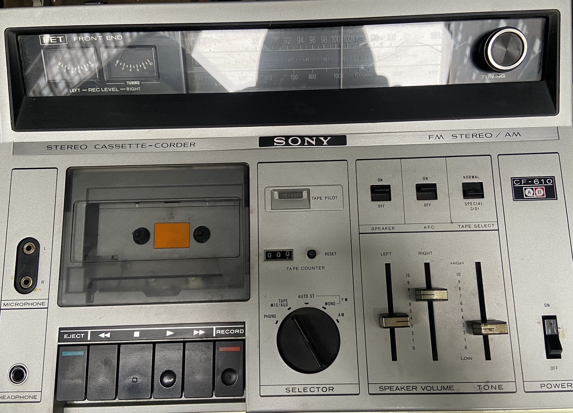 Vintage Sony CF-610 Stereo Cassette Corder