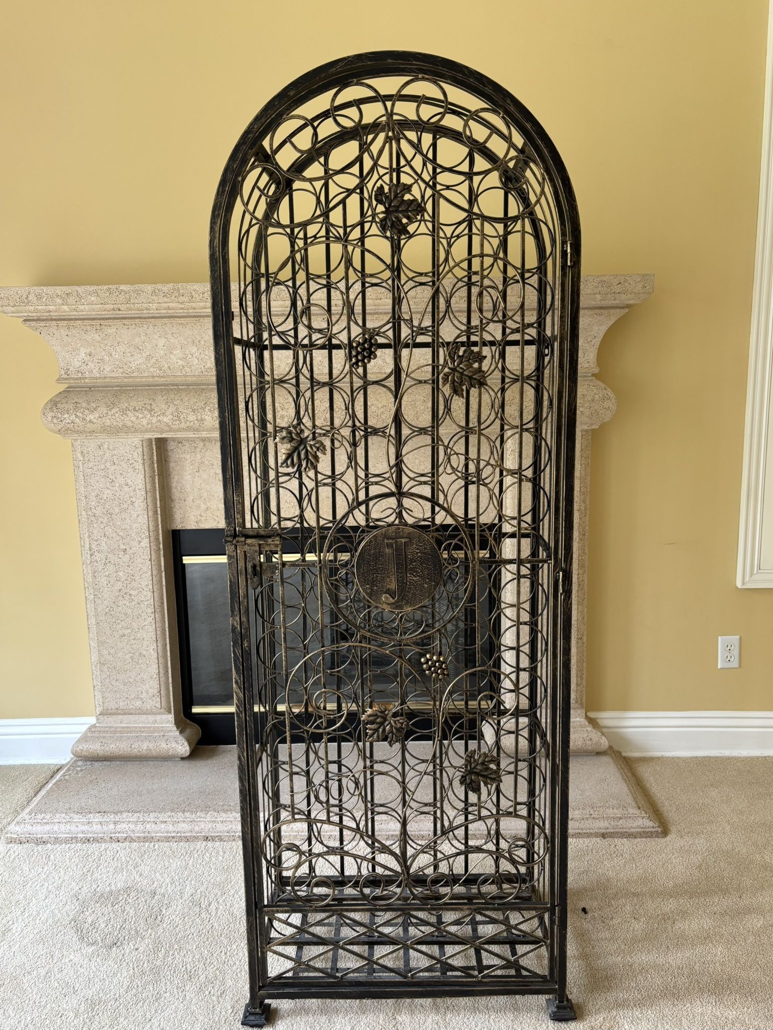 Beautiful wrought iron wine cabinet