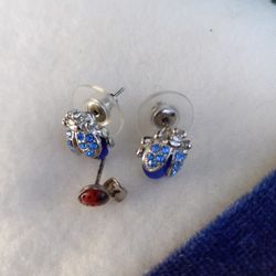 LADY  BUG 🐞  "" 925 STERLING SILVER  EARRING ""