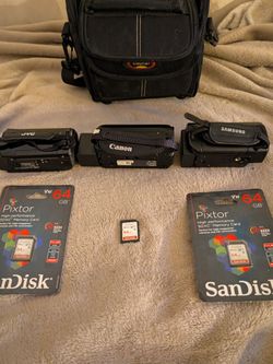 Camcorder Bundle JVC Canon Samsung with SD Cards and Bag