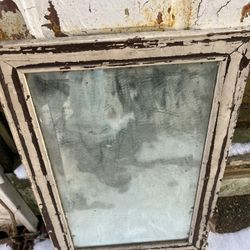 Antique beveled glass mirror