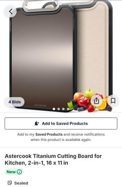 Astercook Titanium Cutting Board for Kitchen, 2-in-1, 16 x 11 in