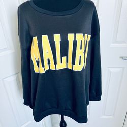 🏝️ New! Yellow Graphic Gray Crewneck Sweatshirt Size 2XL