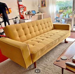 Mustard yellow sofa bed / futon / sleeper