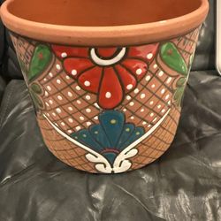 Hand Painted In Mexico Flower Pot