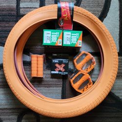 NEW Bicycle Bmx Parts Bundle 20" Orange