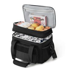 🆕 RUTOTE Tactical Lunch Box 15L, Expandable Large Insulated Leakproof for Adults, Men/Women, Work, Camping, Picnic, 900D Oxford Cloth, Black, P