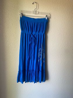 Blue Dress with Rhinestone Detail