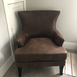 Leather Ashley Wingback Reading Chair 