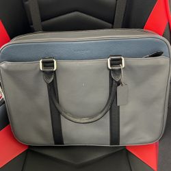 Premium Leather Coach (Blue & Grey) Bag