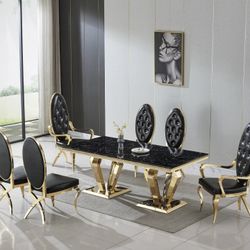 Black Marble Dining Sets $50 Down Brima Furniture Deals!   1️⃣6️⃣8️⃣ Inside The Boulevard mall ! 