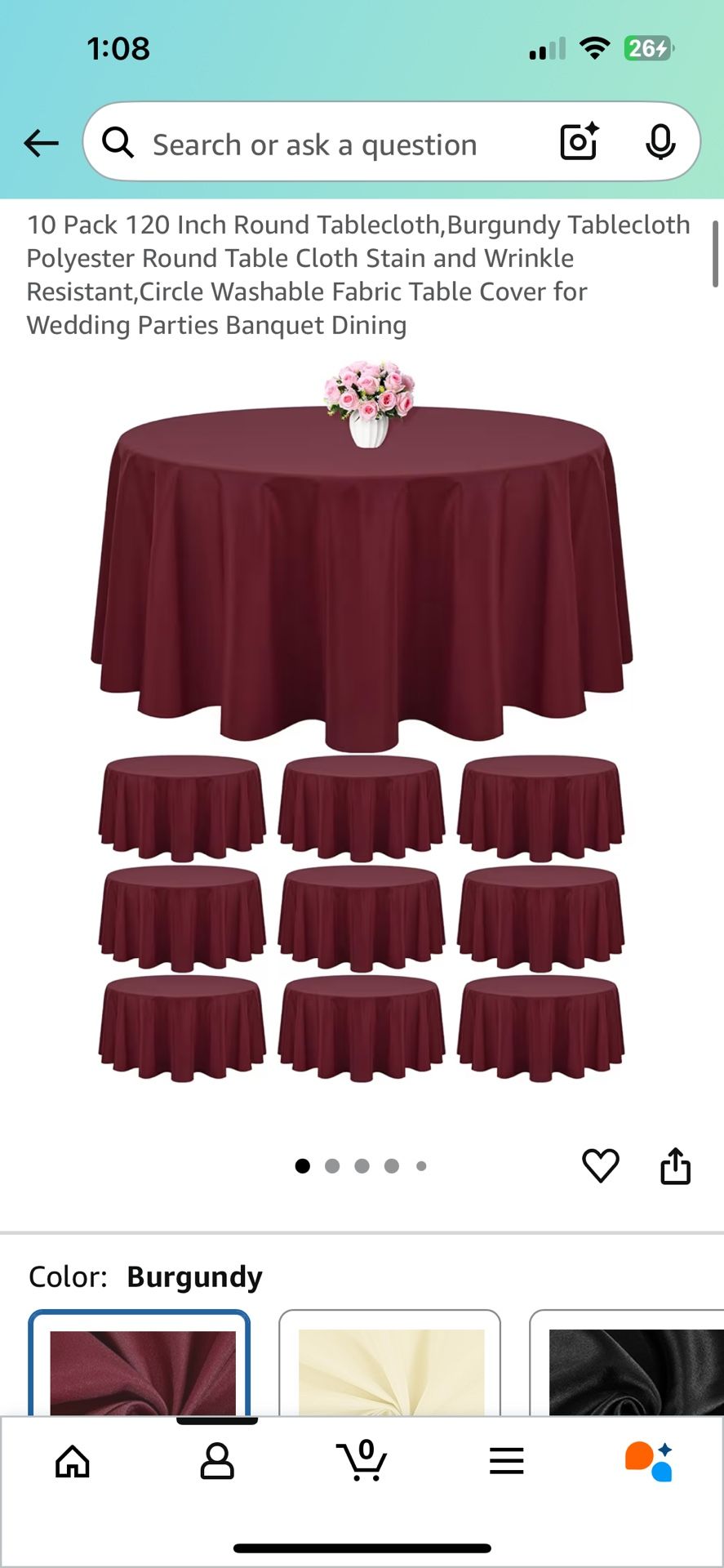 Burgundy Round Table Cloth